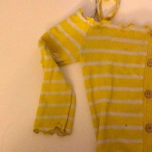 Yellow and white off the shoulder top